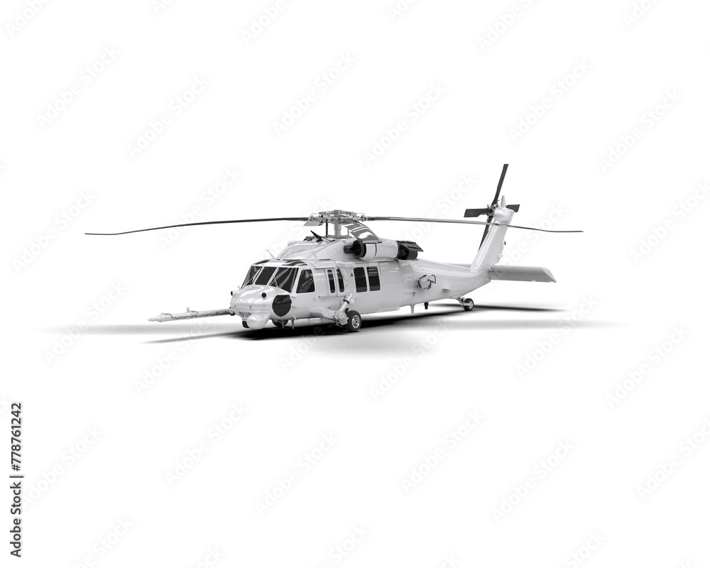 Helicopter isolated on background. 3d rendering - illustration Helicopter isolated on background. 3d rendering - illustration