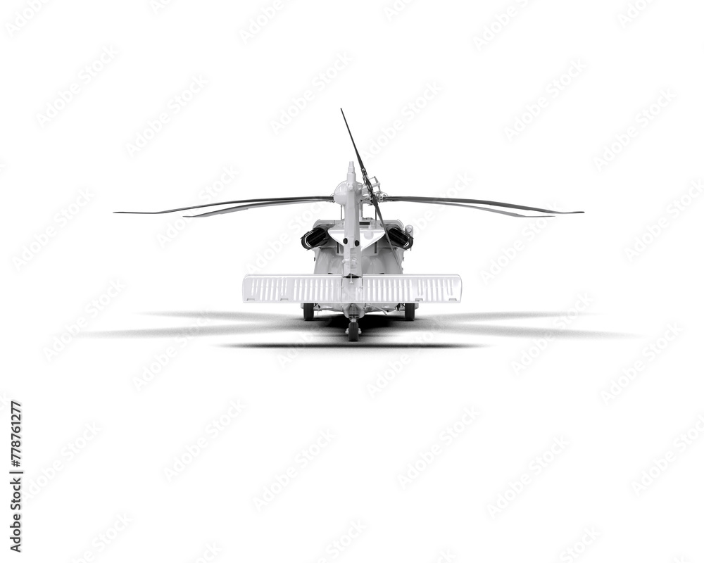 Helicopter isolated on background. 3d rendering - illustration Helicopter isolated on background. 3d rendering - illustration