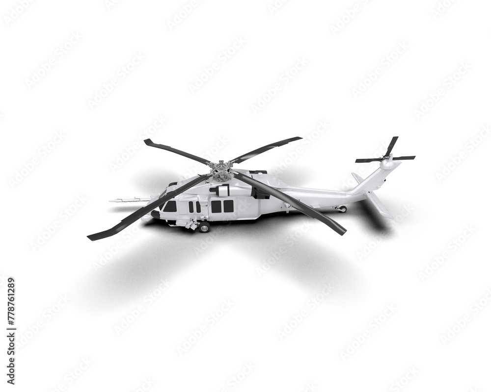 Helicopter isolated on background. 3d rendering - illustration Helicopter isolated on background. 3d rendering - illustration
