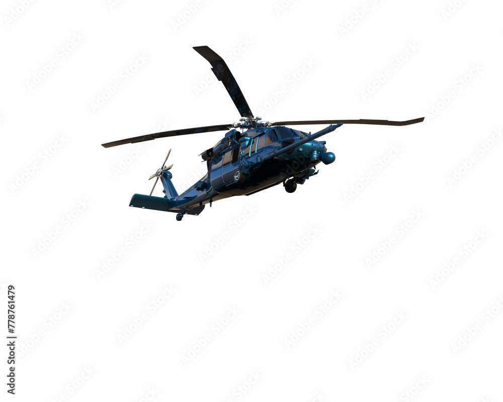Fototapeta premium Helicopter isolated on background. 3d rendering - illustration
