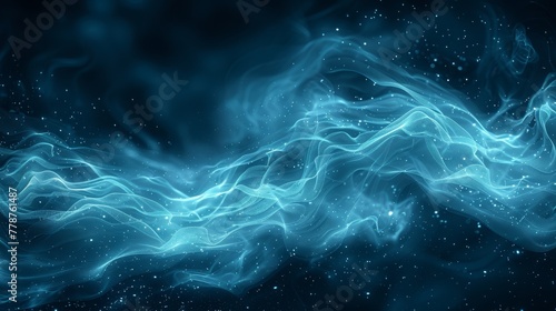  A blue-and-white swirl image on a black background with a central space