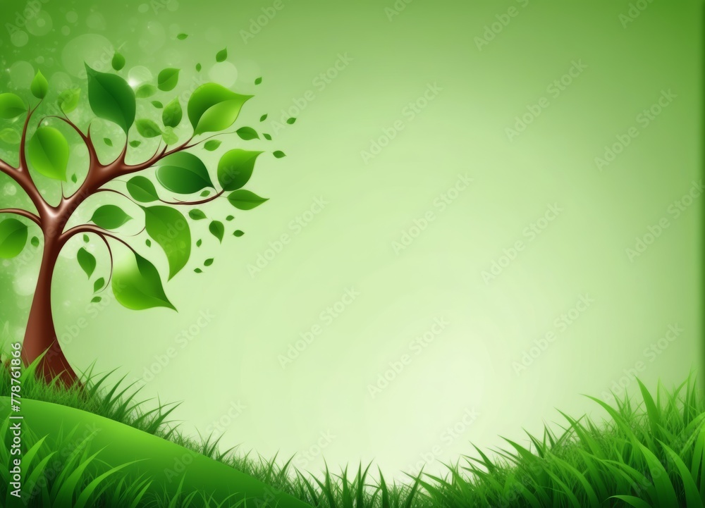 green background with tree green background with tree