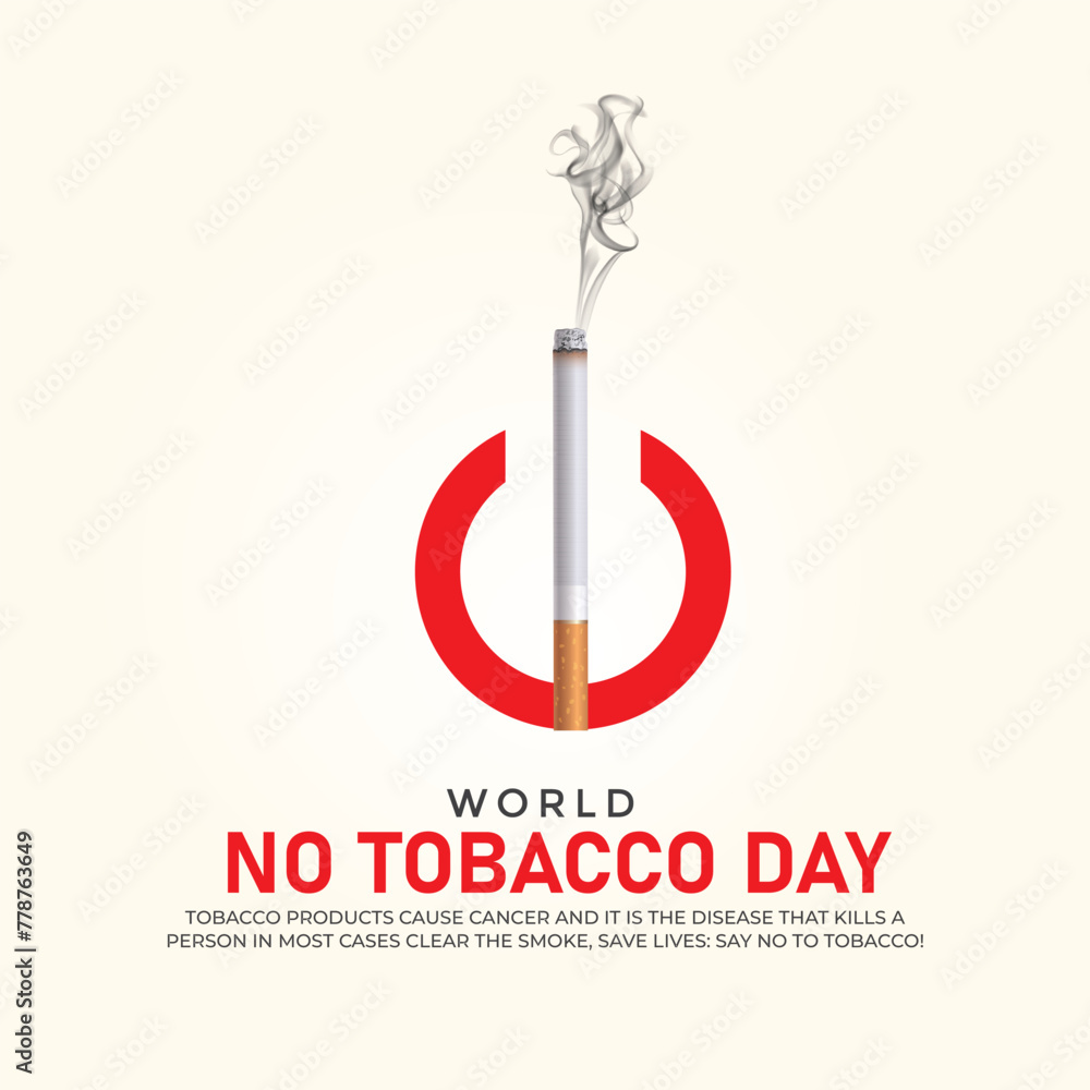 World No-Tobacco Day. World No-Tobacco Day creative ads design May 31. vector, 3D illustration World No-Tobacco Day. World No-Tobacco Day creative ads design May 31. vector, 3D illustration