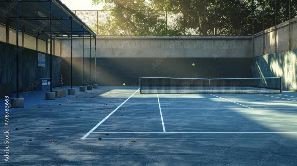tennis court, view from the corner 