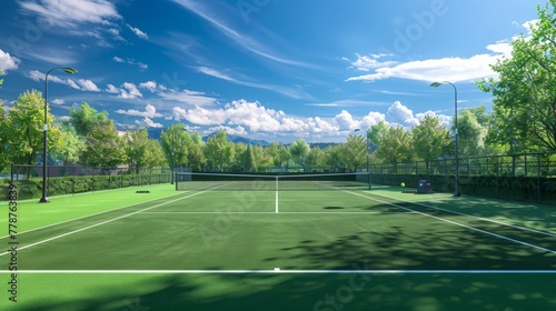 Wallpaper Mural tennis court, view from the corner  Torontodigital.ca