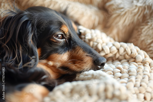 Cosy Dachshund, Generative Ai Image