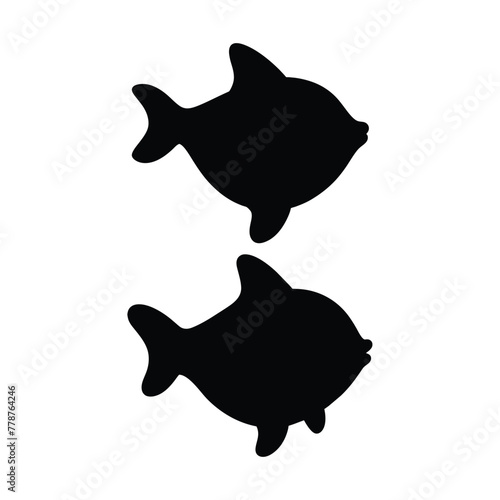 silhouette of sunfish on white