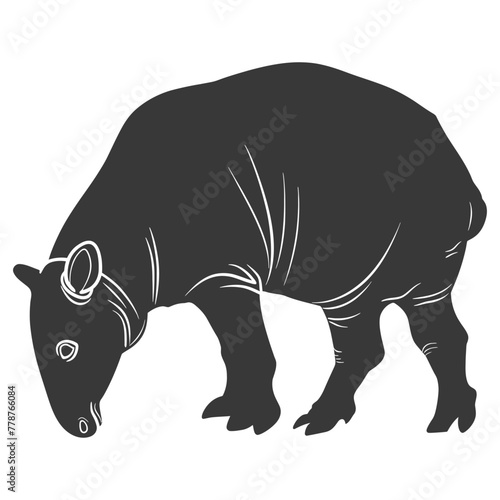 Silhouette tapir animal black color only