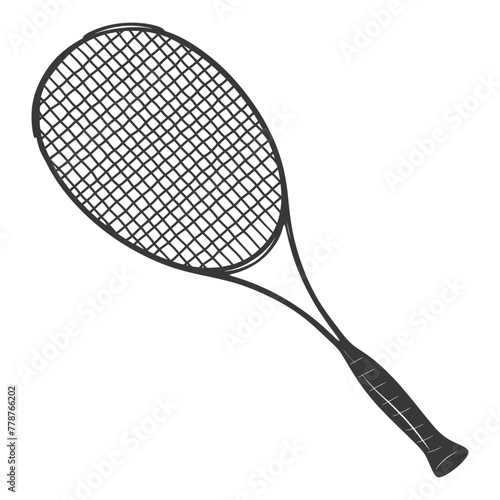 silhouette tennis outdoor racket black color only