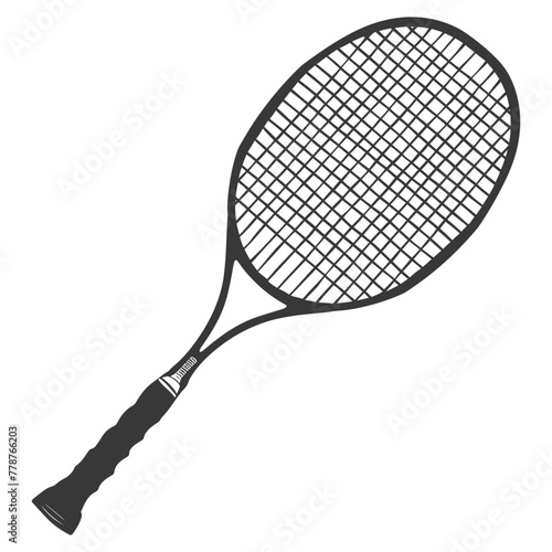 silhouette tennis outdoor racket black color only