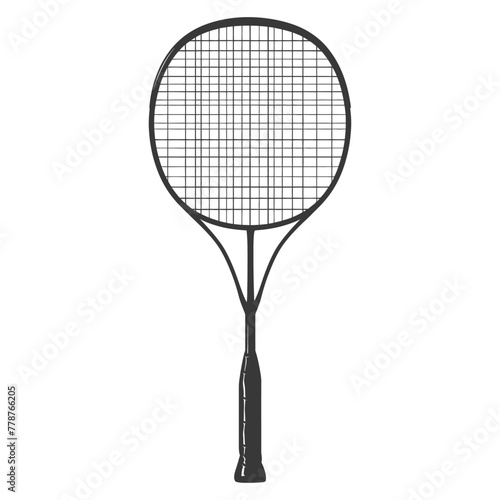 silhouette tennis outdoor racket black color only