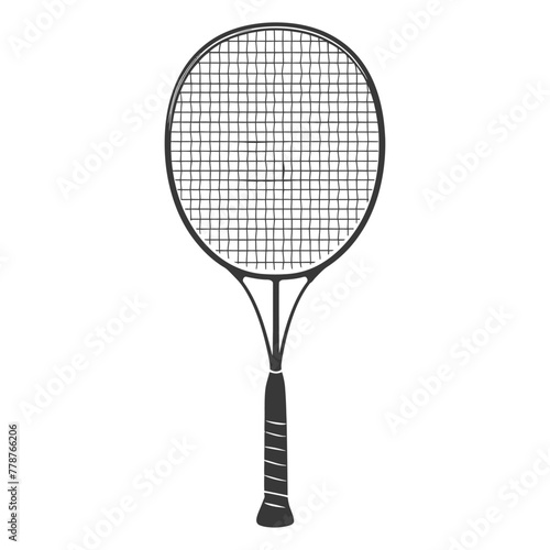 silhouette tennis outdoor racket black color only