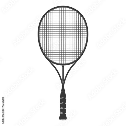 silhouette tennis outdoor racket black color only