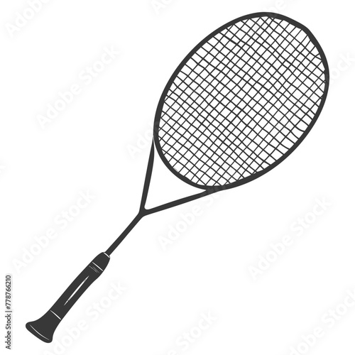 silhouette tennis outdoor racket black color only