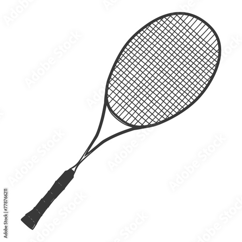 silhouette tennis outdoor racket black color only