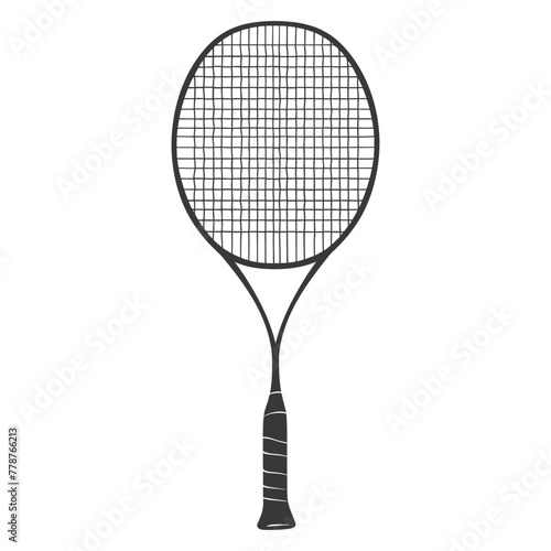 silhouette tennis outdoor racket black color only