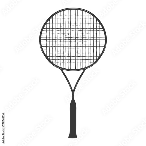 silhouette tennis outdoor racket black color only