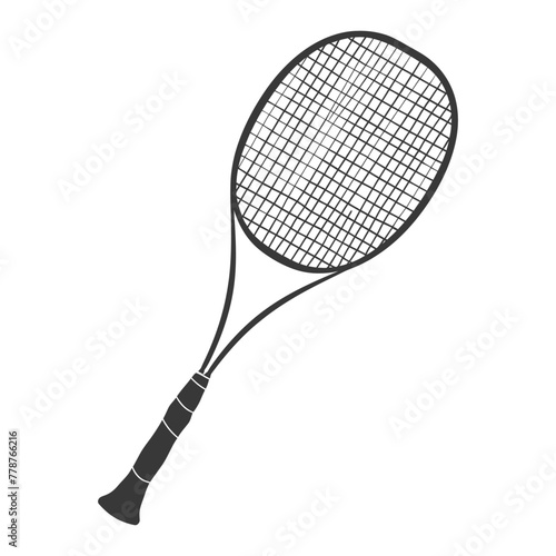 silhouette tennis outdoor racket black color only