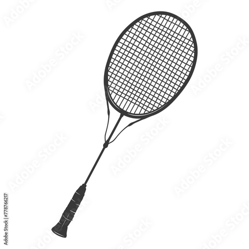 silhouette tennis outdoor racket black color only
