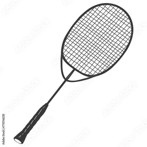 silhouette tennis outdoor racket black color only