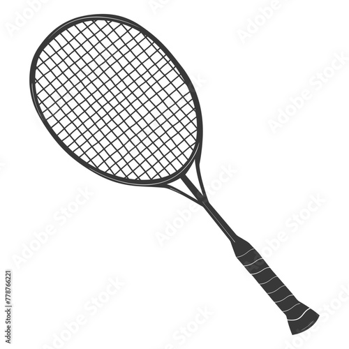 silhouette tennis outdoor racket black color only