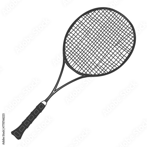 silhouette tennis outdoor racket black color only
