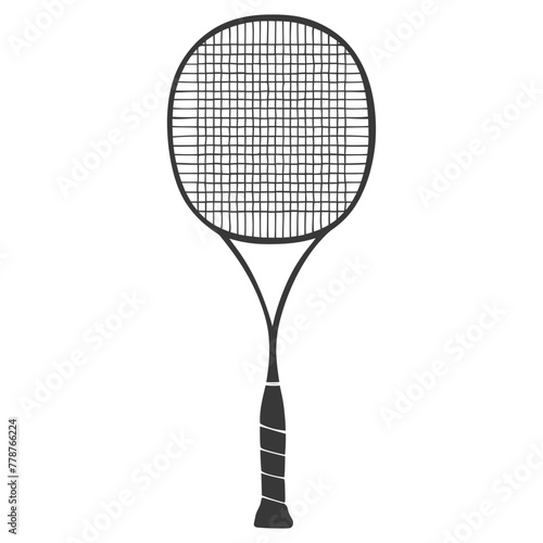 silhouette tennis outdoor racket black color only