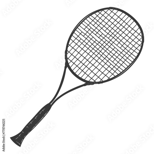 silhouette tennis outdoor racket black color only