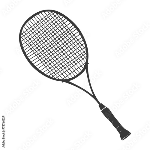 silhouette tennis outdoor racket black color only