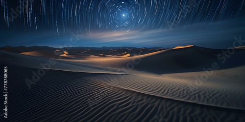 Desert Night Under Star Trails photo