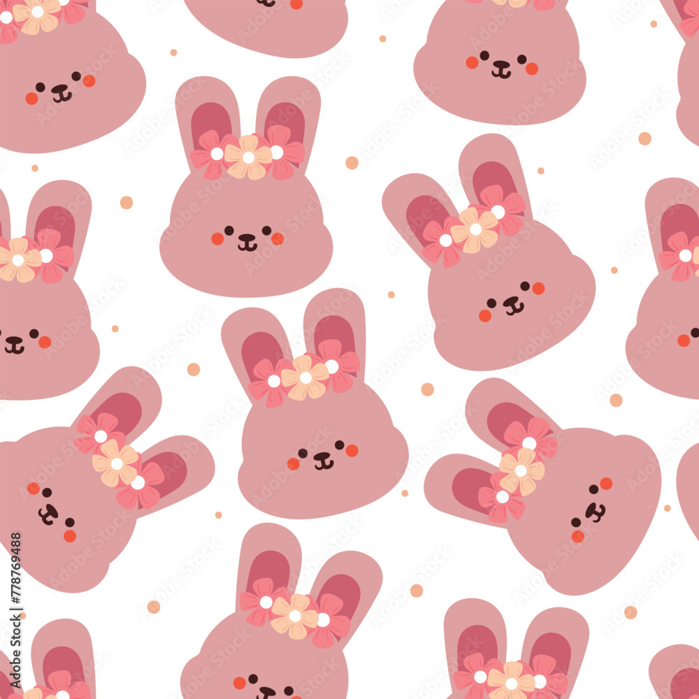 seamless pattern cartoon bunny. cute animal wallpaper for textile, gift wrap paper seamless pattern cartoon bunny. cute animal wallpaper for textile, gift wrap paper