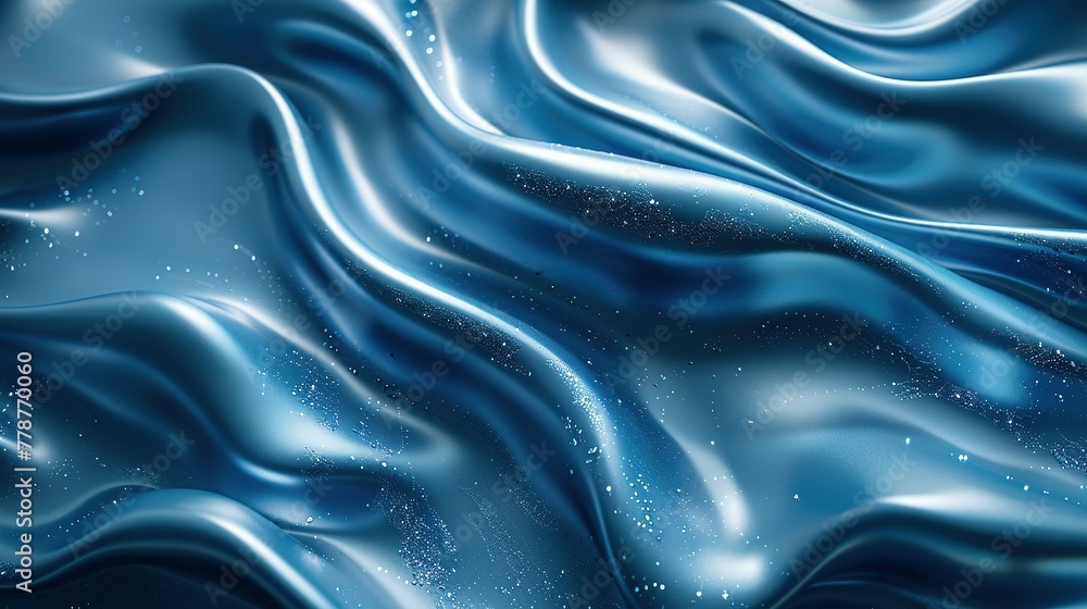 looped festive liquid BG in 4k. Abstract wavy pattern on bright glossy surface, liquid gradient blue color, waves on paint fluid in smooth animation. Glitters on viscous 3d liquid. Creative backdro looped festive liquid BG in 4k. Abstract wavy pattern on bright glossy surface, liquid gradient blue color, waves on paint fluid in smooth animation. Glitters on viscous 3d liquid. Creative backdro