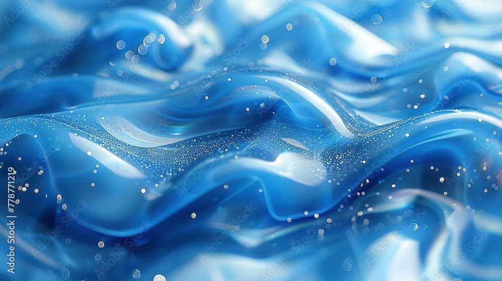 looped festive liquid BG in 4k. Abstract wavy pattern on bright glossy surface, liquid gradient blue color, waves on paint fluid in smooth animation. Glitters on viscous 3d liquid. Creative backdro looped festive liquid BG in 4k. Abstract wavy pattern on bright glossy surface, liquid gradient blue color, waves on paint fluid in smooth animation. Glitters on viscous 3d liquid. Creative backdro