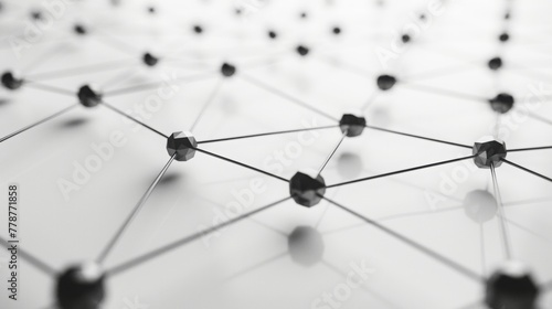 white background, simple network lines and nodes, low poly style, black on white, simple