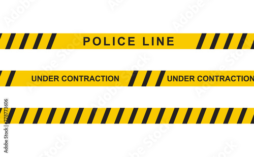 Warning label, police line, warning tape, danger signs on white background. vector file © Cindy Ardiyanti