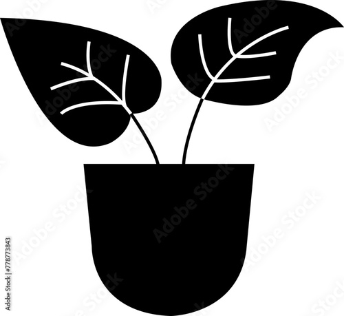 Potted plant Fill icon. Plant pot symbol vector element for infographic web ,mobile concept and web design. Houseplant flowerpot symbol. gardening sign. Nature icon isolated on transparent background.