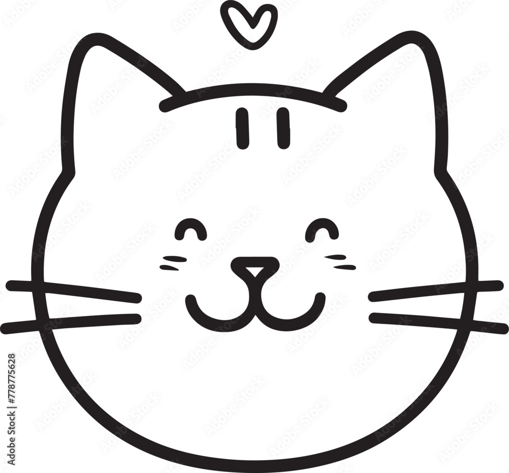 Cute si,ple line draw cat Cute si,ple line draw cat