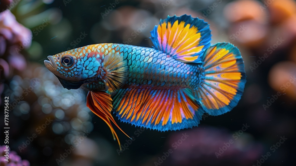 Portrait of Stunning Betta Fish and Ornamental Fish with Amazing Colors Portrait of Stunning Betta Fish and Ornamental Fish with Amazing Colors