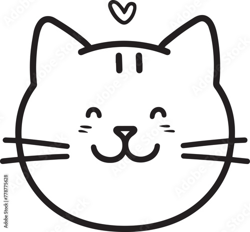 Cute si,ple line draw cat