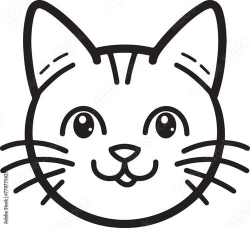 Cute si,ple line draw cat