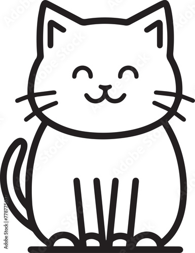 Cute si,ple line draw cat