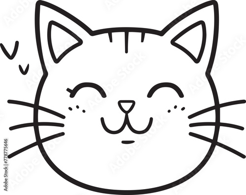 Cute si,ple line draw cat