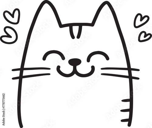 Cute si,ple line draw cat