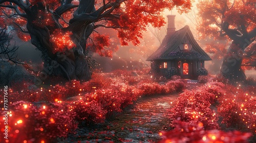 Magic imaginary world full with color and happiness photo