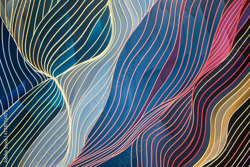 Thin, wavy lines, abstract , background