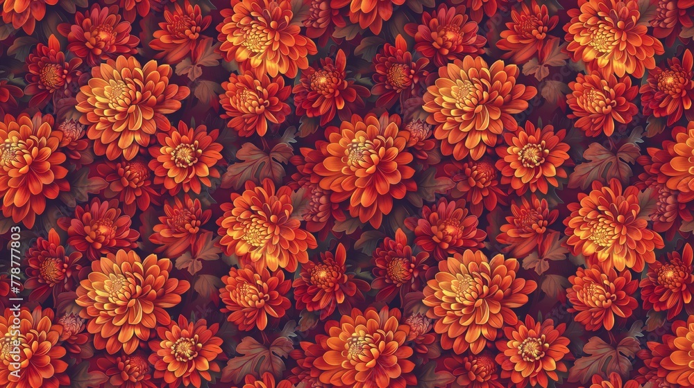 A close up of a field of orange flowers. The flowers are in full bloom and are arranged in a way that creates a sense of depth and movement. The colors are vibrant A close up of a field of orange flowers. The flowers are in full bloom and are arranged in a way that creates a sense of depth and movement. The colors are vibrant
