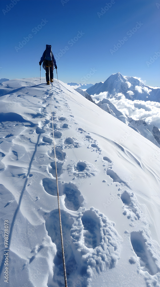 A Daredevil Mountaineer Conquering the Snowy Peaks: Essential Mountain Climbing Tips Demonstrated