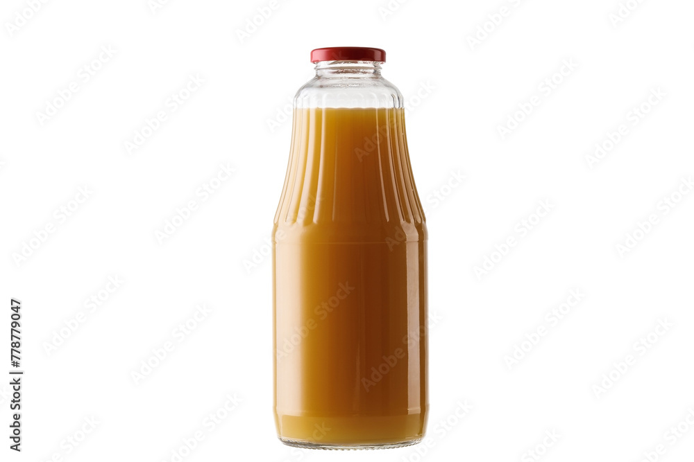 Bottle of fresh juice on white background. Clipping path included
