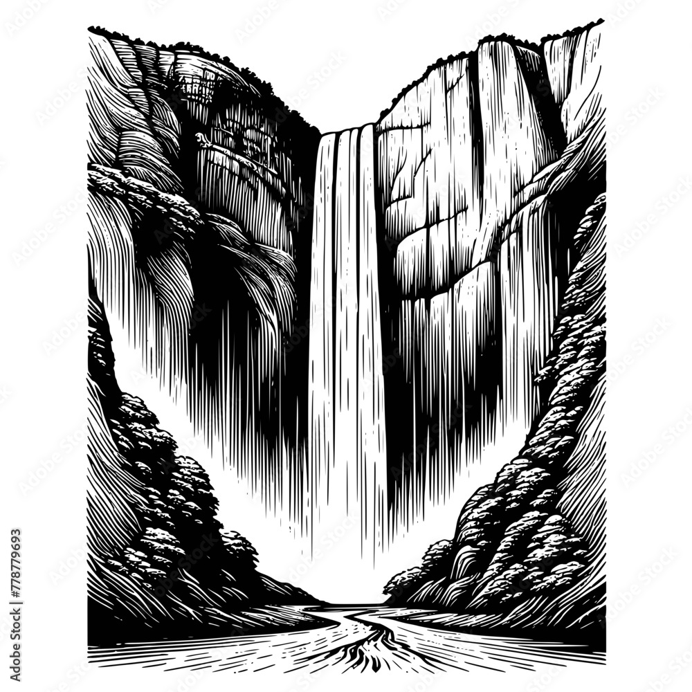 Vetor de Waterfall, Waterfall SVG, Spring Falls Svg, Virginia Waterfall ...