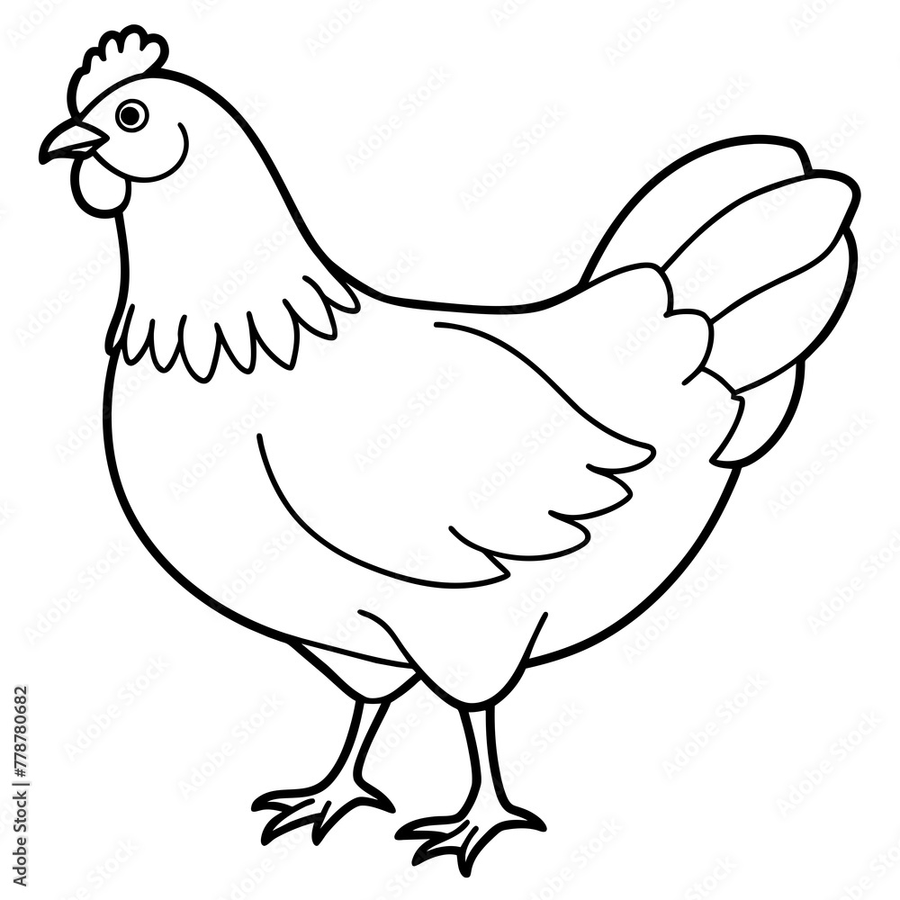 chicken vector illustration with line art.
chicken vector illustration with line art.